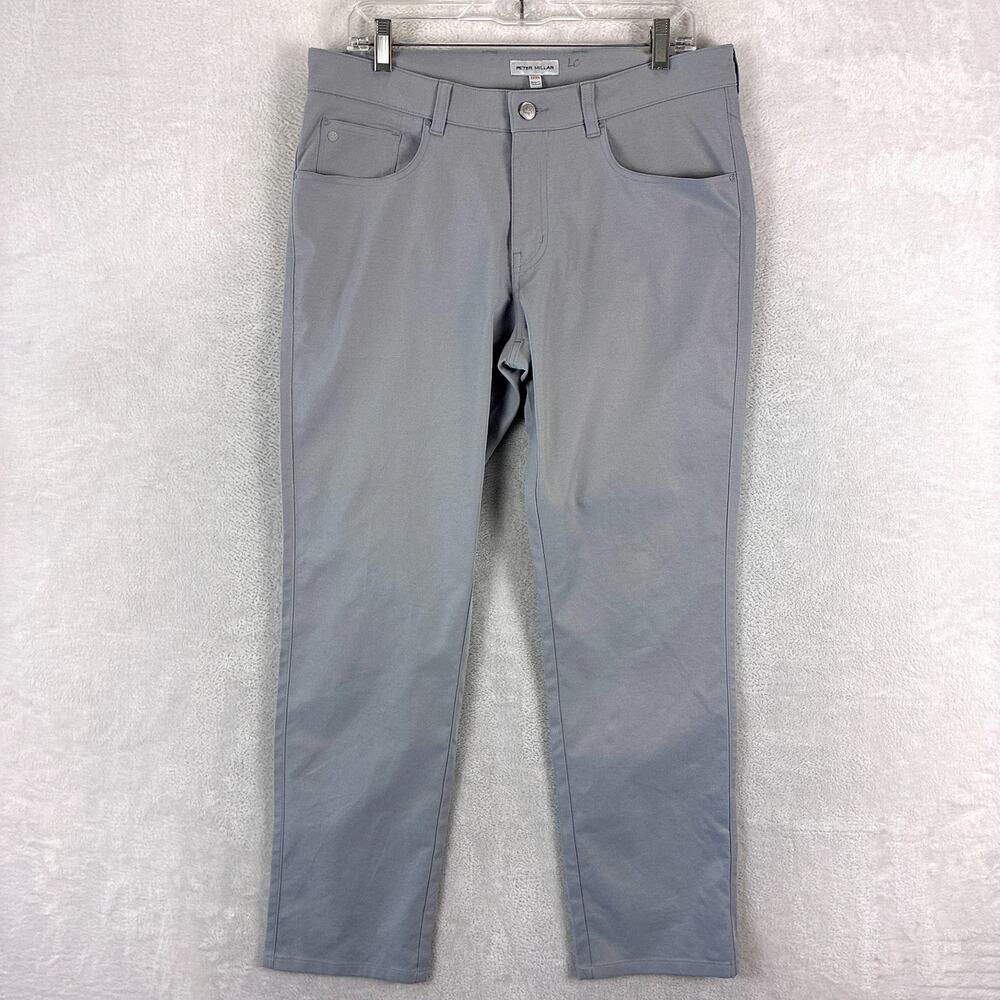 Peter Millar Pants Mens 33x32 (34x30) Gray EB66 5 Pocket Performance Chino Golf